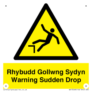 Rhybudd Gollwng Sydyn Warning Sudden Drop